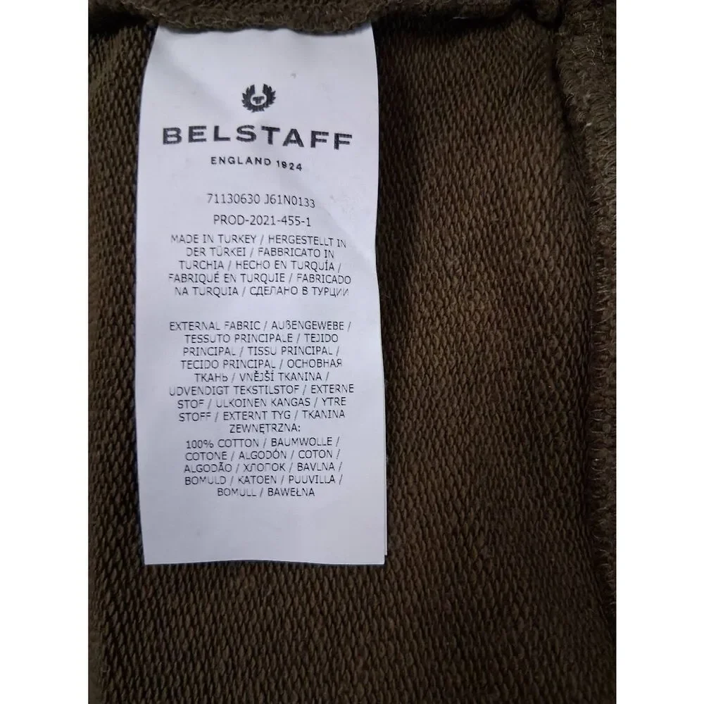 Belstaff mens medium army green sweatshirt pullover longsleeve